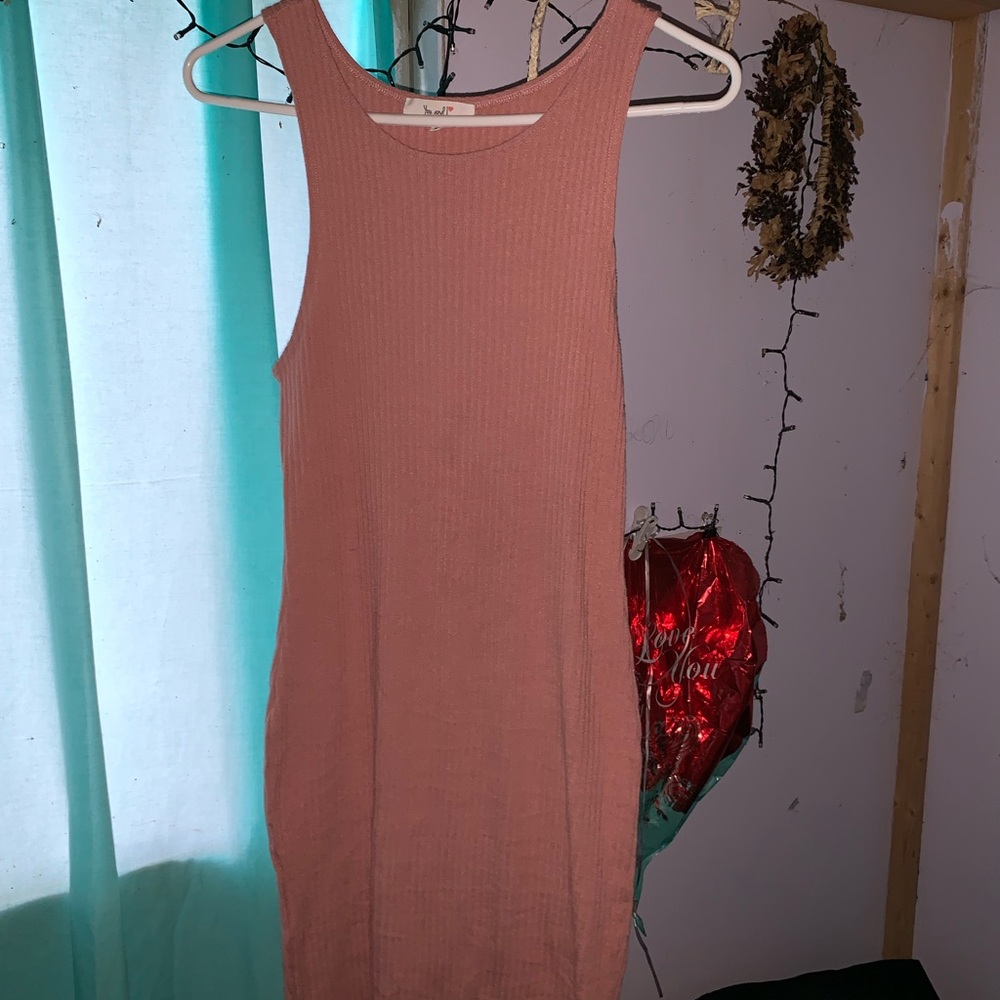 Pink body con dress